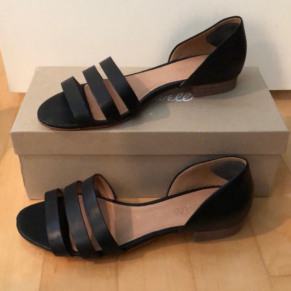 Madewell black leather flats W8